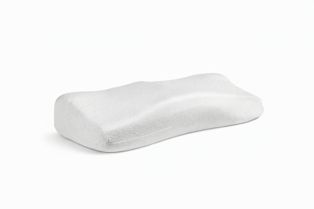 Oreiller Nyxea anti-ronflement à mémoire de forme, forme ergonomique brevetée pour sommeil sur le côté